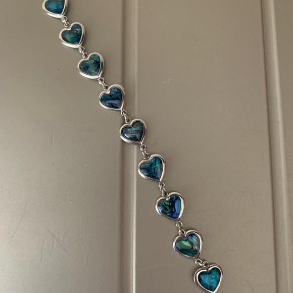 Silver bracelet with abalone - Picture 1 of 3